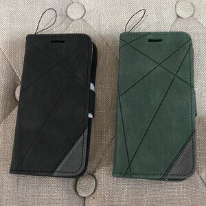 Cellphones wallet case in black or green - New